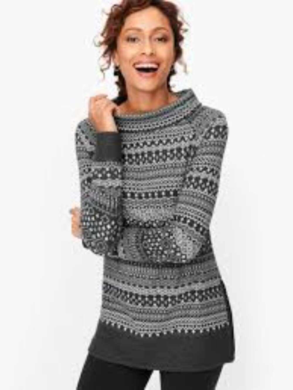 L.L. Bean Stylish Gray Knit Cashmere Blend Sweater Size XS